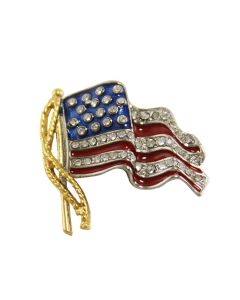 SWAROVSKI CRYSTAL FLAG PIN